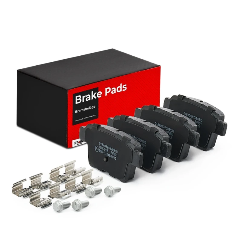 Image of RIDEX 402B0142 Brake pad set Rear Axle, excl. wear warning contact, with accessories, with anti-squeak plate Brake Pad Set,disc brake (402)