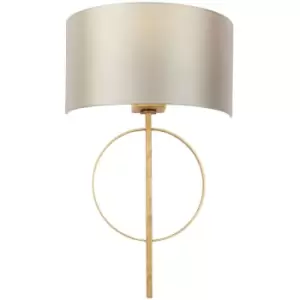 image of Merano Trento Wall Lamp Antique Gold Leaf & Mink Satin Fabric