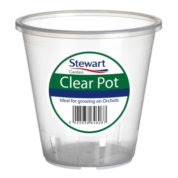 Image of Clear Plastic Orchid Pots - 11cm - Stewart