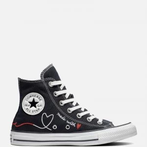 Image of Converse Chuck Taylor All Star Love Thread Hi-Top Trainers - Black - UK 3