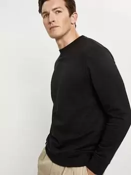 Image of Burton Menswear London Burton Regular Fit Crew Sweatshirt, Black, Size XS, Men