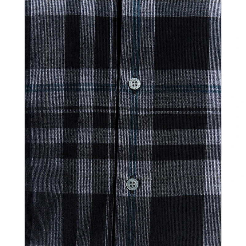 Image of Lyle and Scott Mens Long Sleeve Corduroy Shirt Jet Black/White male XS