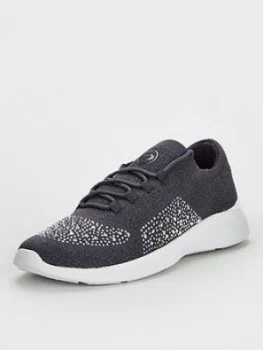 image of Dune London Easy Lace Up Trainer - Grey