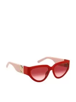 Image of Marc Jacobs Large Two Tone Sunglasses - Red Pink