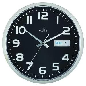 image of Acctim Supervisor Wall Clock 320mm Chrome/Black 21023