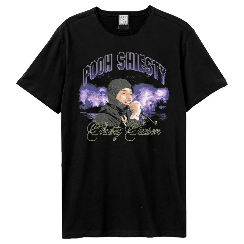Image of Amplified Amplified Men Lightning Pooh Shiesty T-Shirt in Black Size: X-Small Black XS Male 5063852071357