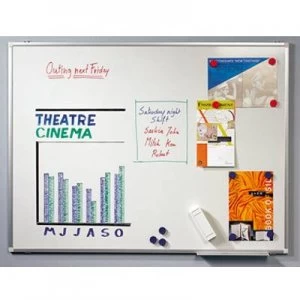 Image of Legamaster Whiteboard PREMIUM PLUS (W x H) 100cm x 75cm White Enamel-coated Landscape orientation, Incl. tray, Incl. markers