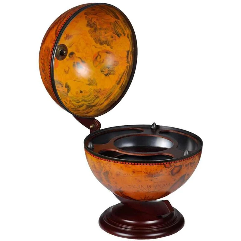 Image of Vidaxl Tabletop Globe Bar Wine Stand Wood
