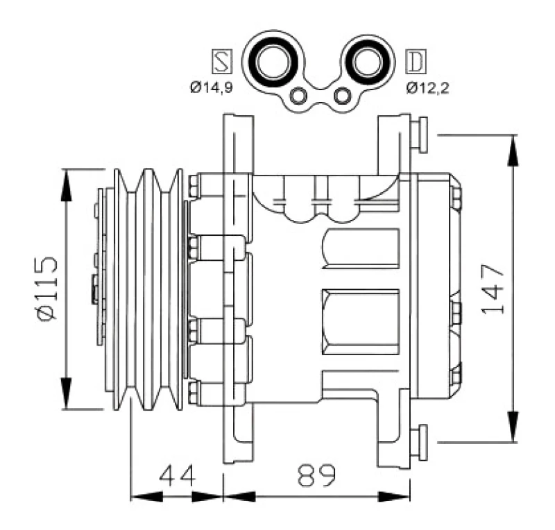 Image of NRF 32207 AC Compressor PAG 46, with seal ring, with gaskets/seals Compressor,air conditioning (447)