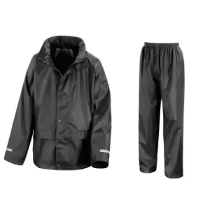Image of Result Core Childrens/Kids Unisex Junior Rain Suit Jacket And Trousers Set (7-8) (Black)
