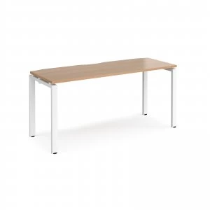 image of Adapt II Single Desk 1600mm x 600mm - White Frame Beech top