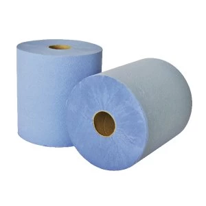 Image of Leonardo 2 Ply Laminated Blue Hand Towel Roll Pack of 6 RTB175DS