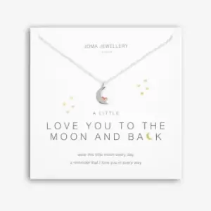 image of A Little 'Love You To The Moon And Back' Silver 46cm + 5cm Extender Necklace 5280