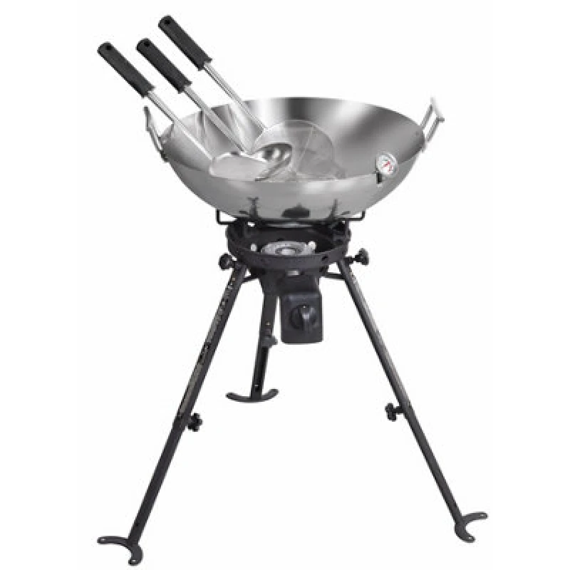 Image of Callow Complete Wok Set with High Power Kahuna Wok Burner - 50,000 BTU Output Silver unisex