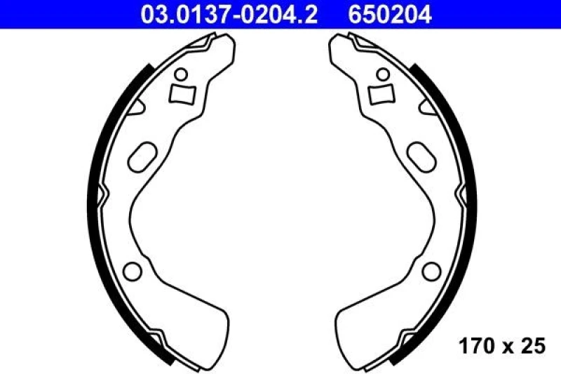 Image of ATE 03.0137-0204.2 Brake Shoes Brake Shoe Set (70)