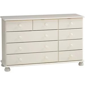 image of Malmo Stained White Pine 9 Drawer Chest (H)741mm (W)1206mm (D)383mm