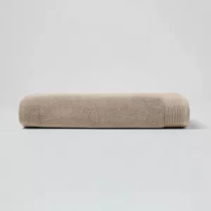 image of HOMESCAPES Taupe 100% Combed Egyptian Cotton Jumbo Towel 700 GSM - Taupe