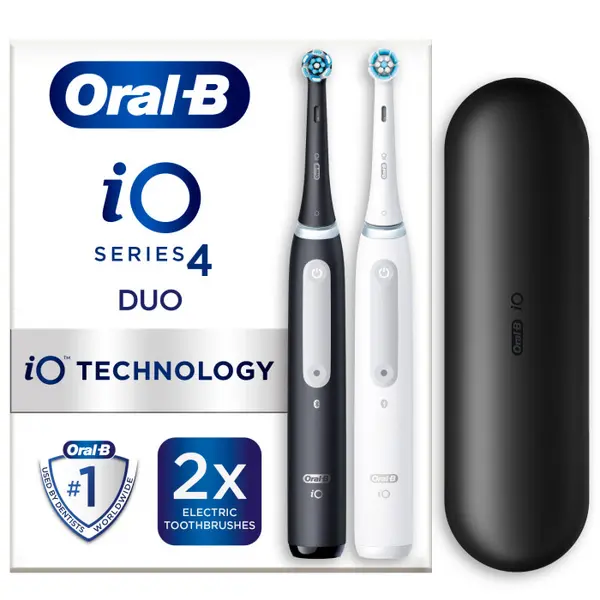 Image of Oral B iO 4 Black & White Duo Electric Toothbrush 2Pcs
