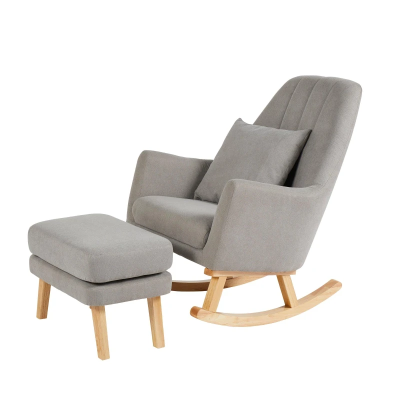 Image of Ickle Bubba Eden Deluxe Nursery Chair & Stool Pearl Dark Grey