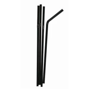 Image of Flexible Drinking Straws 200mm Black Pack of 250