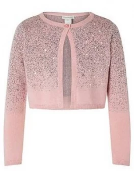 Monsoon Girls S.E.W. Sequin Knit Bolero - Pink, Size Age: 12-13 Years, Women