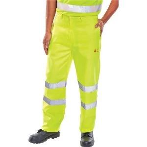 Image of Click Fireretardant Anit Static 28" Waist with Regular Leg Safety Trousers Saturn Yellow