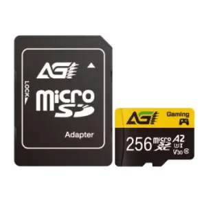 image of AGI 256GB TF138 MicroSDXC Card with SD Adapter UHS-I Cass 10 /...