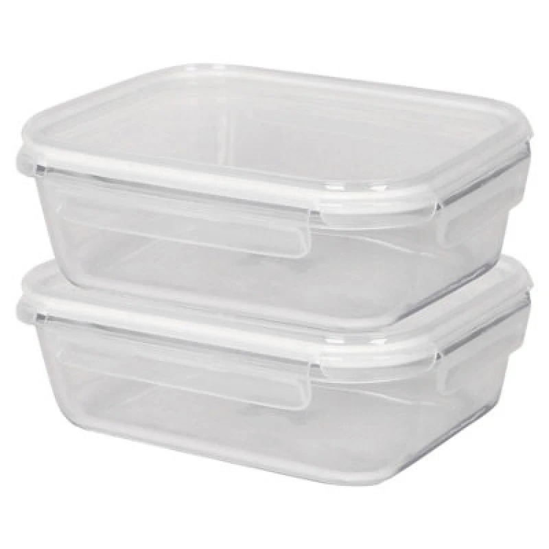 Image of Harbour Housewares 1.5 Litre Glass Food Storage Containers With White Lids - 2X Large Reusable Airtight Meal Prep Tubs Microwave And Freezer Safe
