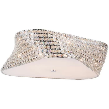 Image of Linea Verdace Trium Glass & Crystal Ceiling Light Chrome