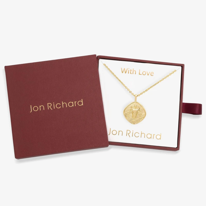 Image of Jon Richard Gold Plated Molten Horoscope Necklace - Taurus Gold female One Size