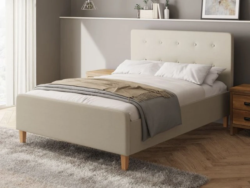 Image of GFW Ashbourne 4ft6 Double Natural Fabric Ottoman Bed Frame