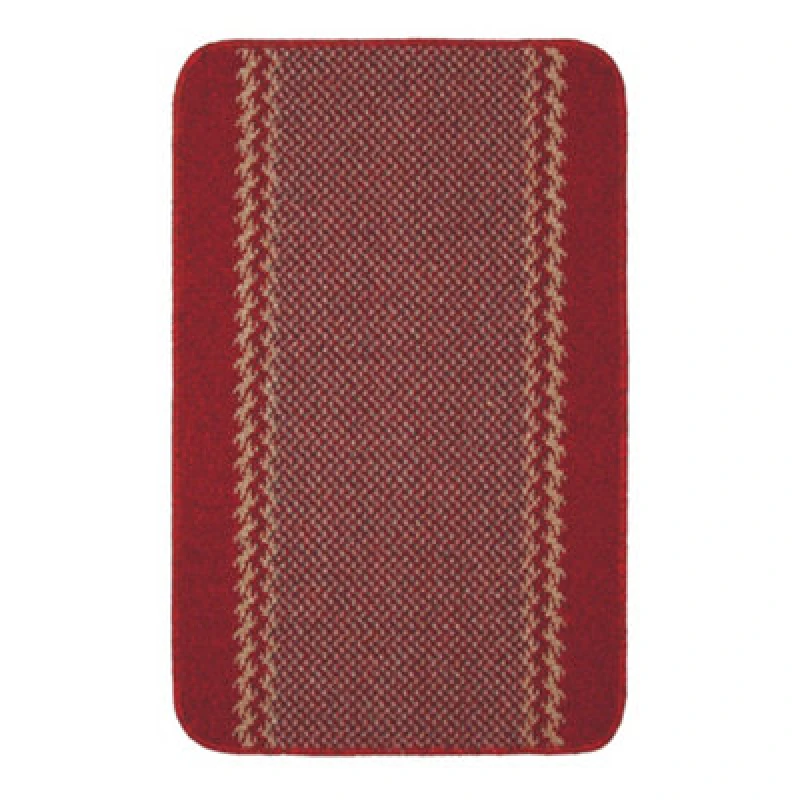 Image of THE RUGS Red Washable Floor Mat Bordered Design for Kitchen Hallway Size: 67cm x 180cm Red Unisex 67cm x 180 cm
