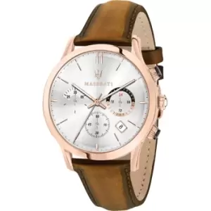 Image of Maserati R8871633002 Mens Ricordo Chronograph Brown Strap Wristw