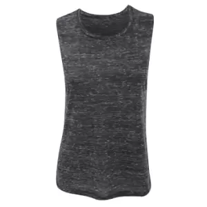 image of Bella Ladies/Womens Flowy Scoop Muscle Tee / Sleeveless Vest Top (M) (Black Marble)