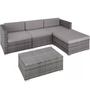 Image of Tectake Florence 4-seater Rattan Lounge Sofa Set - Grey