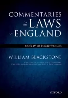 Image of The Oxford Edition of Blackstone's: Commentaries on the Laws of England : Book IV: Of Public Wrongs