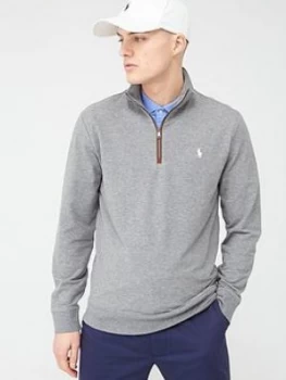 image of Polo Ralph Lauren Golf Golf Terry Half Zip Midlayer Top - Grey Heather Size M Men