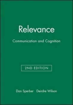 Image of Relevance by Dan Sperber Paperback