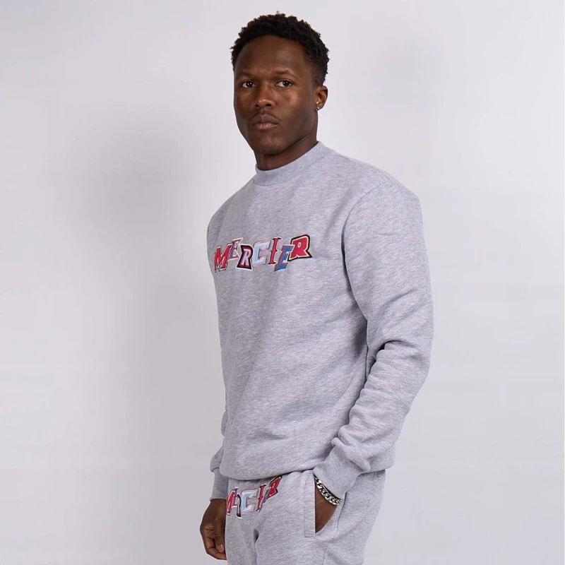 Image of Mercier Anonymous Crewneck Sweatshirt - Grey Grey S