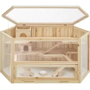 image of Tectake Hamster Cage Made of Wood 115 x 60 x 58cm