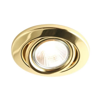 Image of GU10 Brass Recessed Tilt Downlight, 230V 50W max. - Knightsbridge