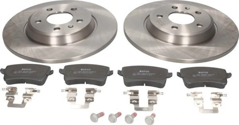 Image of MAPCO 47904 Brake disc and pads set Rear Axle, Brake Disc Type: solid, not prepared for wear warning indicator Brake Set,disc brakes (3405)