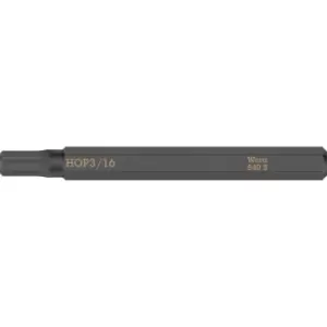 Image of Wera 840 S Hexagon Screwdriver Bit Imperial for Hand Impact Drivers Hex 3/16" 70mm Pack of 1