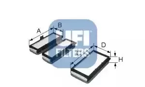 image of UFI 53.070.00 Interior Air Cabin/ Pollen Filter Set Of 3