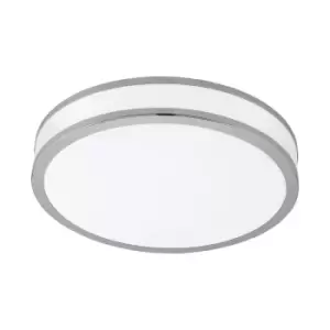 Image of Wall Flush Ceiling Light Colour White Shade White Chrome Plastic Bulb LED 18W