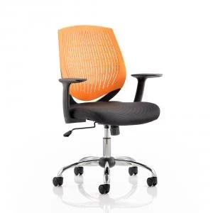 image of Trexus Dura Task Operator Chair With Arms Orange Ref OP000019