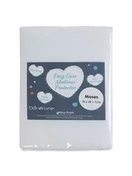 Image of Clair De Lune Micro-Fresh Waterproof Moses Mattress Protector, White