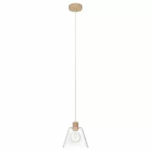 Image of Eglo Retro-style Clear Glass Single Pendant