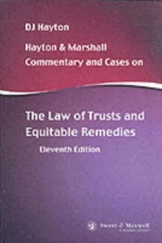 Image of Hayton and Marshall Commentary and Cases on the Law of Trusts Trusts and Equitable Remedies by David J Hayton and Oshley Roy Marshall Book