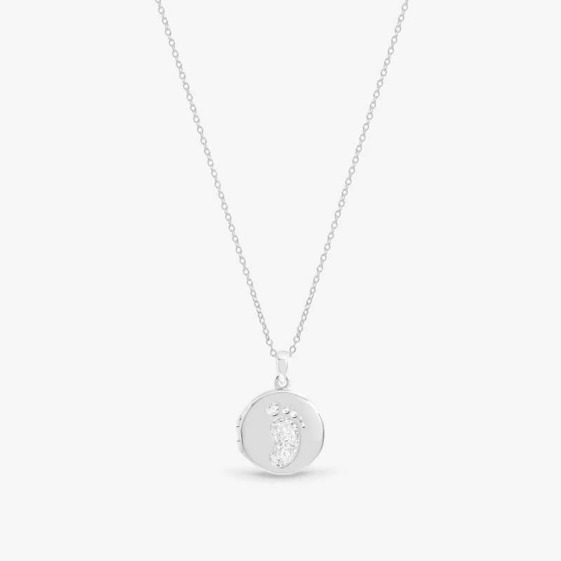 Image of Inicio Sterling Silver New Baby Locket - Gift Pouch Pendant Necklaces One Size Silver 40925711000